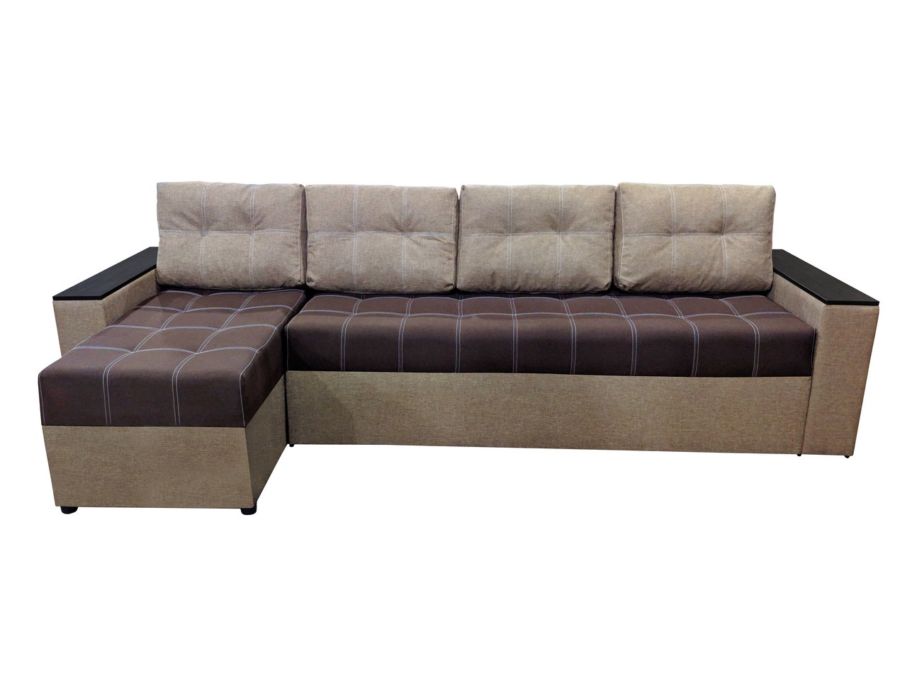 Кутовий диван Комфорт Плюс 3м (коричневий з бежевим, 300х150 см) IMI kkmfp-sn-3-21 фото