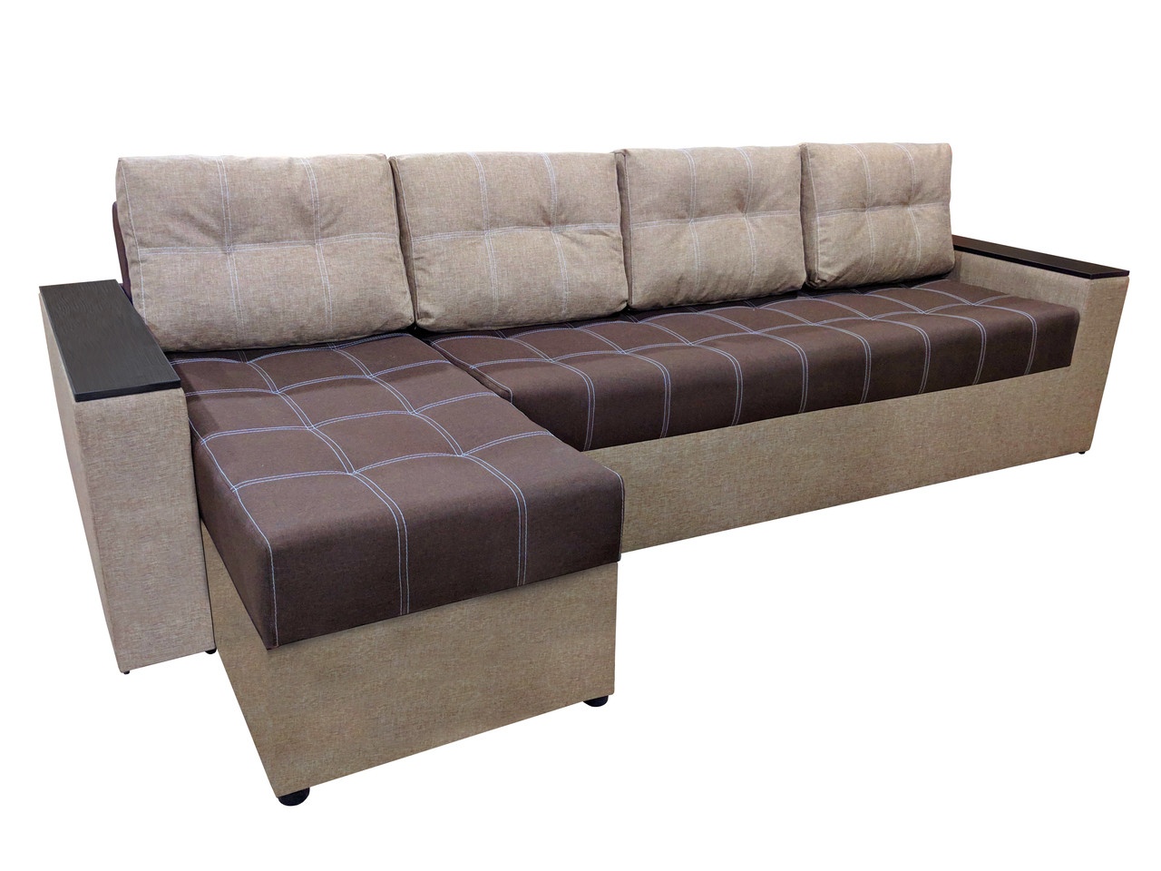 Угловой диван Комфорт Плюс 3м (коричневый с бежевым, 300х150 см) IMI kkmfp-sn-3-21 фото