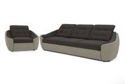 Комплект диван Спейс и кресло (коричневый с бежевым) IMI Premium kmpl-dsps-kr-ll-18-9 фото