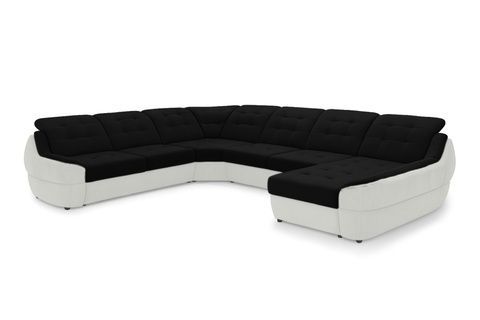 Кутовий диван Спейс XXL (375 &times; 310 см, чорний з молочним) IMI Premium kspsxxl-p-ll-99-1 фото