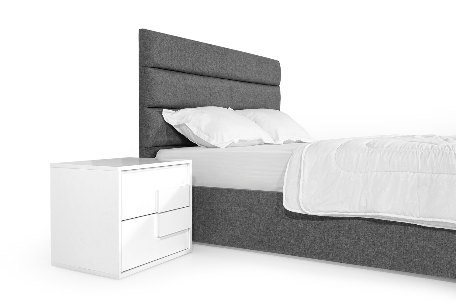Ліжко з матрацом Лілія 160х200 (Сірий, рогожка, без підйомного механізму) IMI lllrg-am160x200sb фото