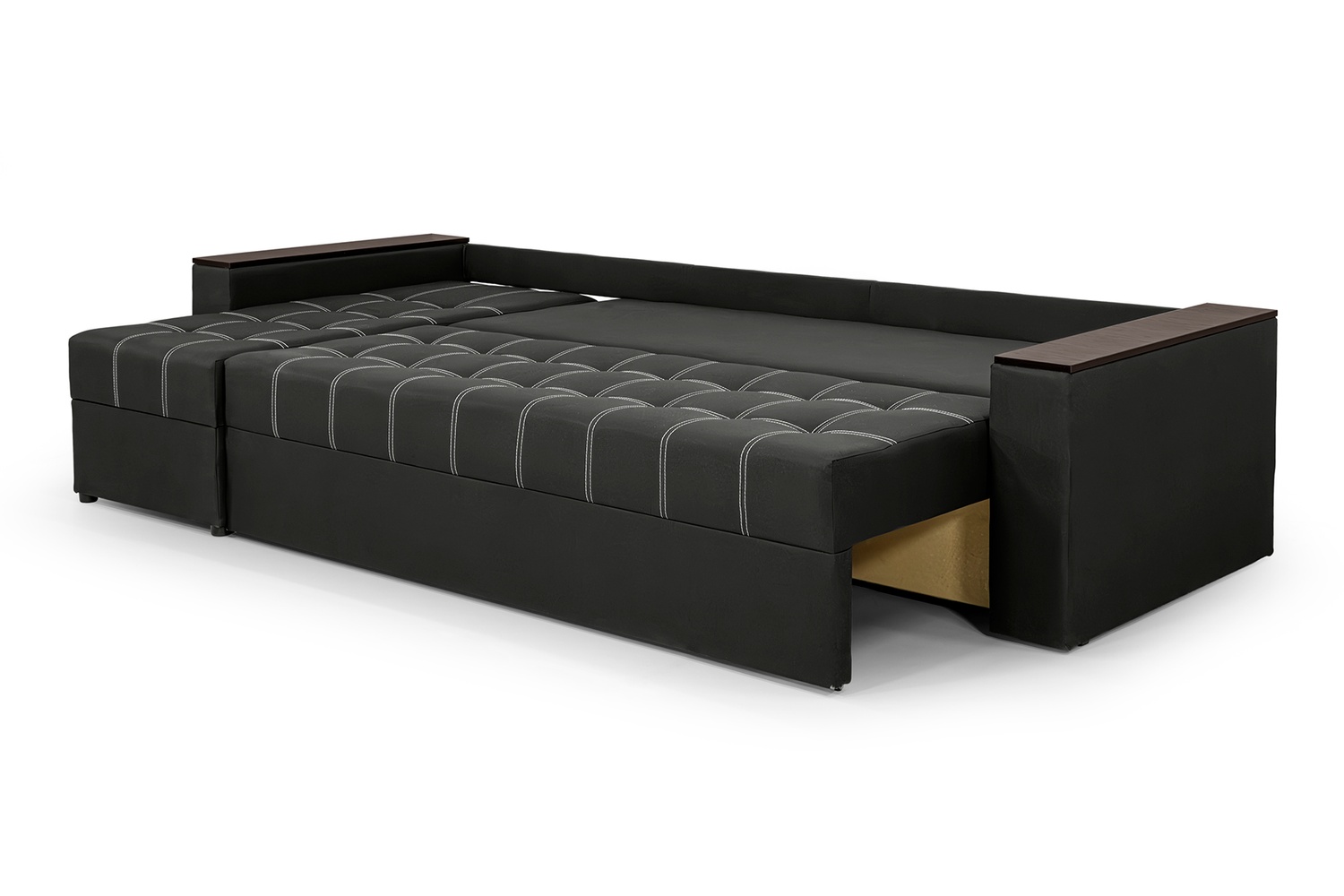 Угловой диван Комфорт Плюс 3м (черный, микророгожка, 300х150 см) IMI kkmfp-sn-19 фото