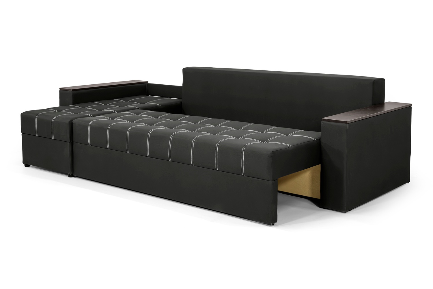 Кутовий диван Комфорт Плюс 3м (чорний, мікророгожка, 300х150 см) ІМІ kkmfp-sn-19 фото
