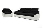 Комплект диван Спейс и кресло (чорный с молочным) IMI Premium kmpl-dsps-kr-ll-99-1 фото