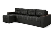 Угловой диван Комфорт Плюс 3м (черный, микророгожка, 300х150 см) IMI kkmfp-sn-19 фото 1