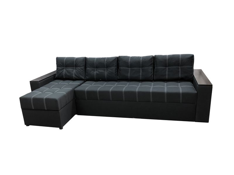Кутовий диван Комфорт Плюс 3м (чорний, 300х150 см) ІМІ kkm20 фото
