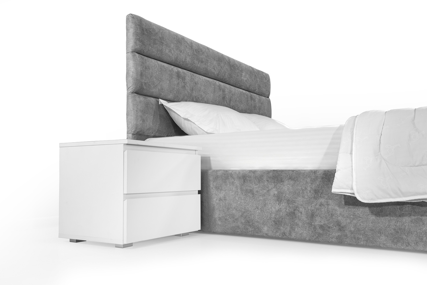 Ліжко з матрацом Лілія 160х200 (Світло-сірий, велюр, без підйомного механізму) IMI lll-am160x200ssb фото