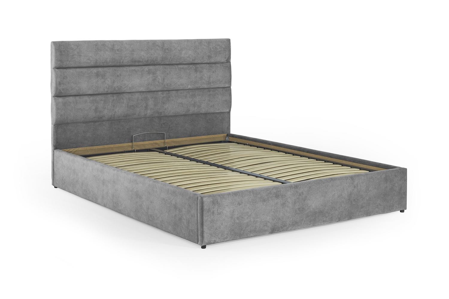 Кровать с матрасом Лилия 160х200 (Светло-серый, велюр, без подъемного механизма) IMI lll-am160x200ssb фото