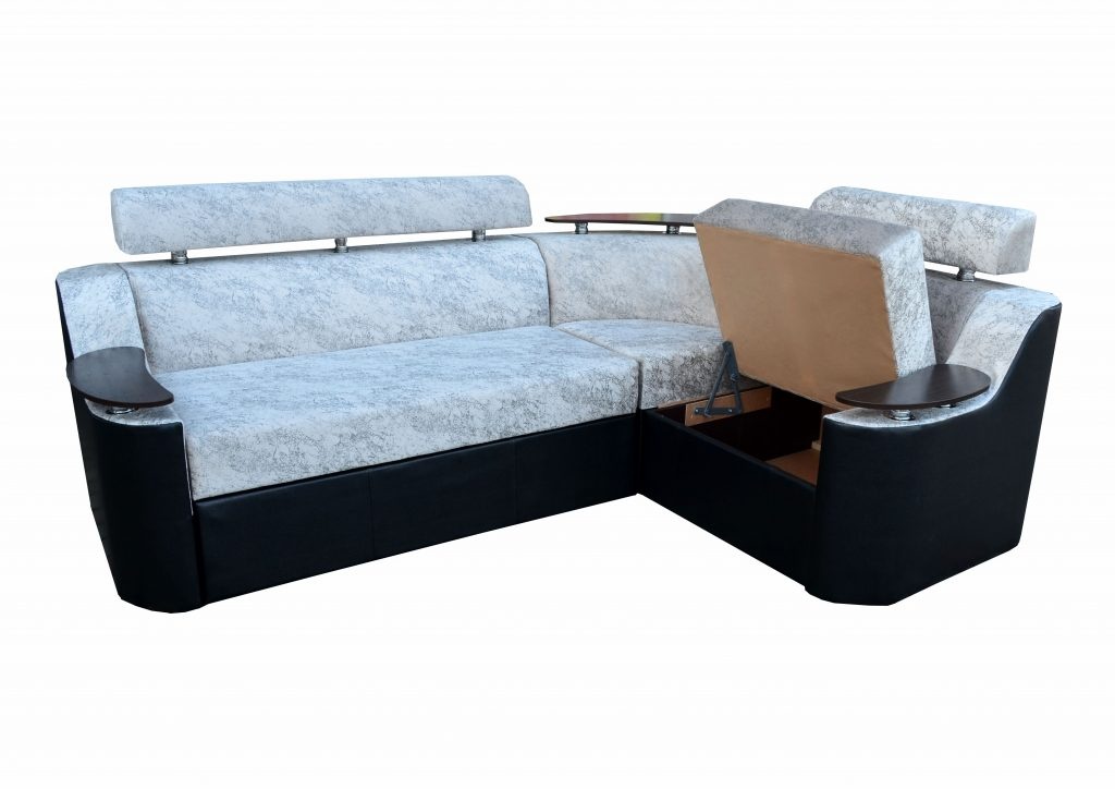Угловой диван Визави (белый с черным, 260х190 см) kvzv-bil-chrn фото