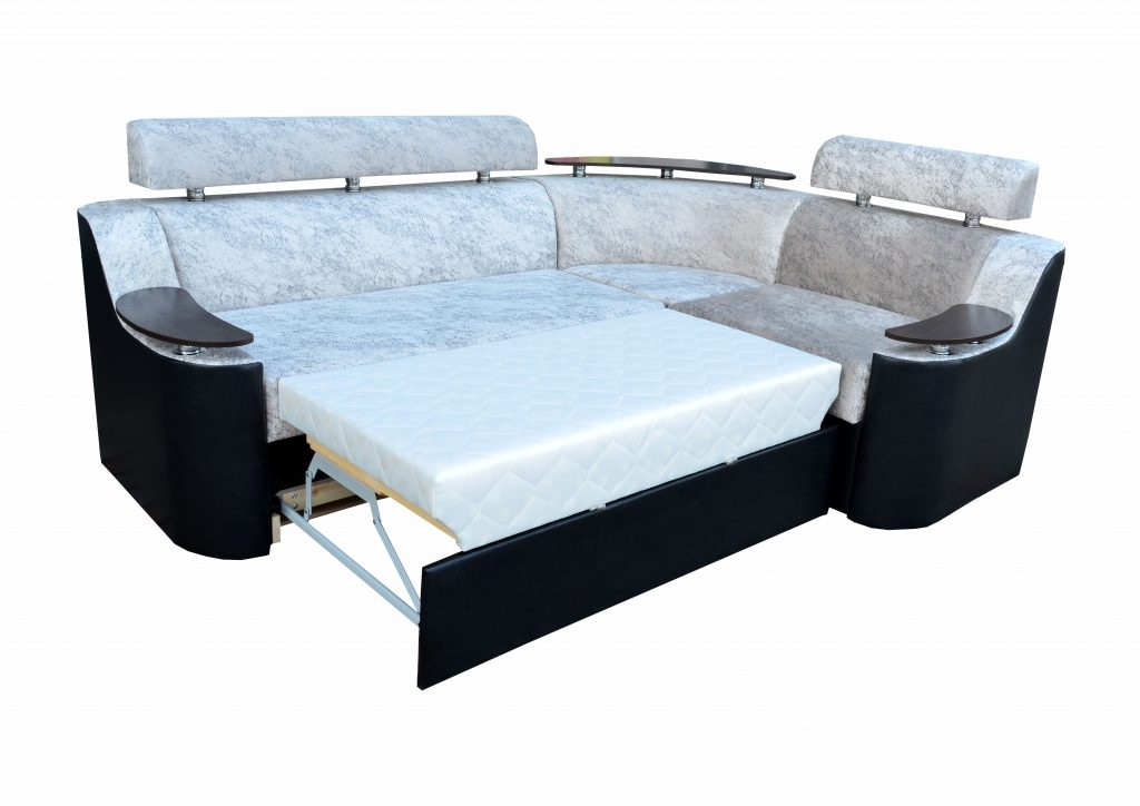 Угловой диван Визави (белый с черным, 260х190 см) kvzv-bil-chrn фото