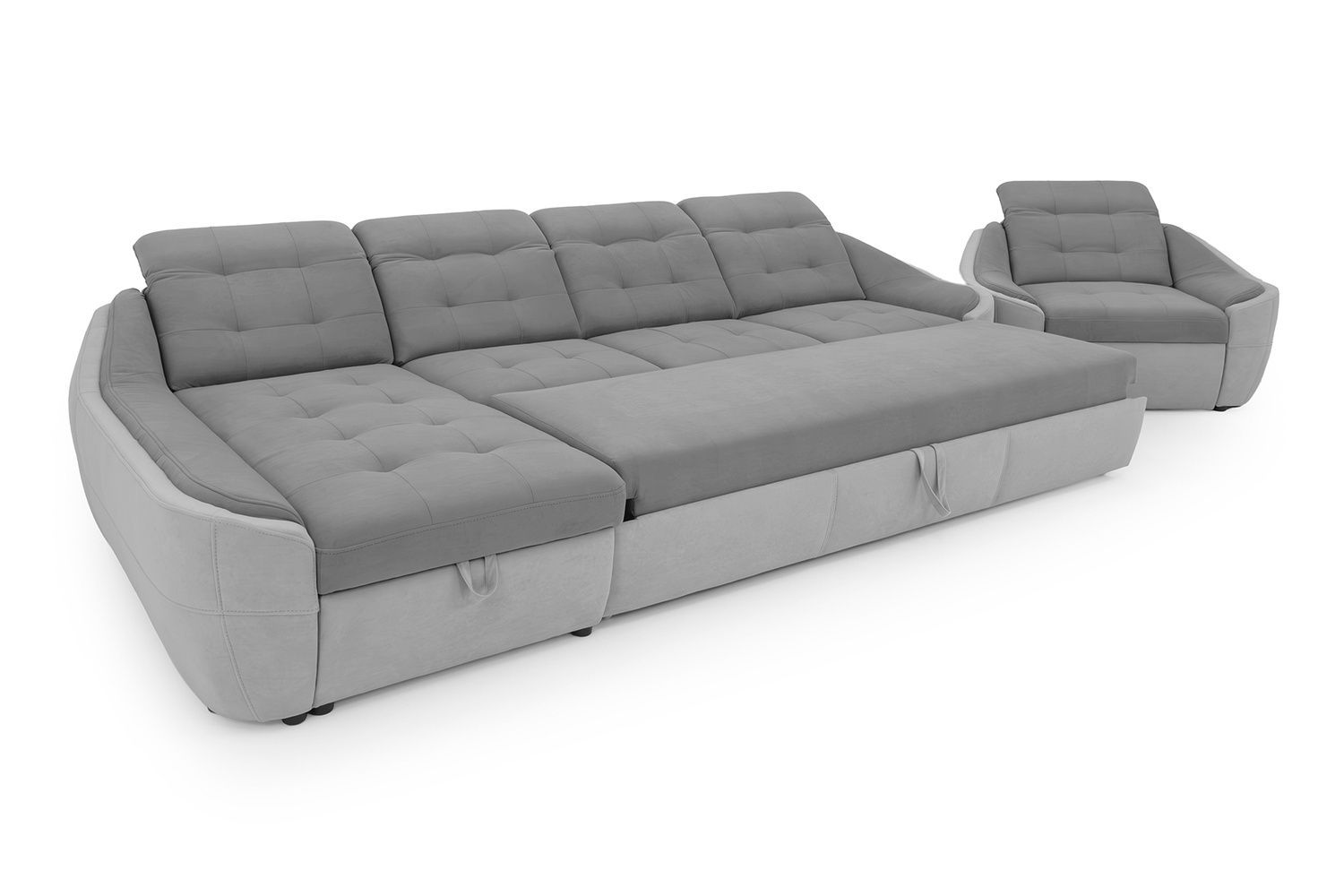 Комплект кутовий диван Спейс АМ3 і крісло (темно-сірий з світло-сірим) IMI Premium kmpl-sps-ll-96-94 фото