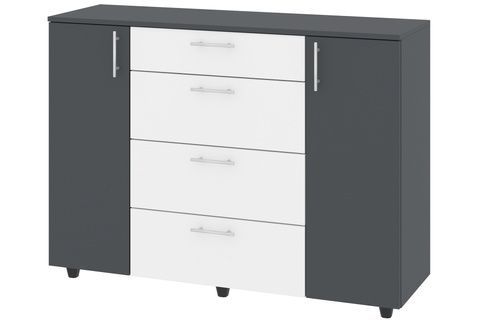 Комод Larnex (120 &times; 38 &times; 87,4 см, антрацит и белый) ph-kmd-k2-4-mln-ntrc-bl фото