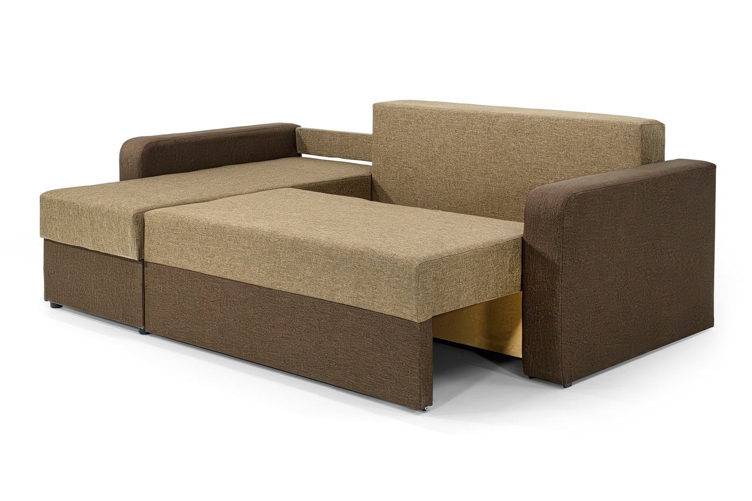 Кутовий диван Арден (бежевий + коричневий, рогожка, 230х150 см) IMI krdn-sn-21-3 фото
