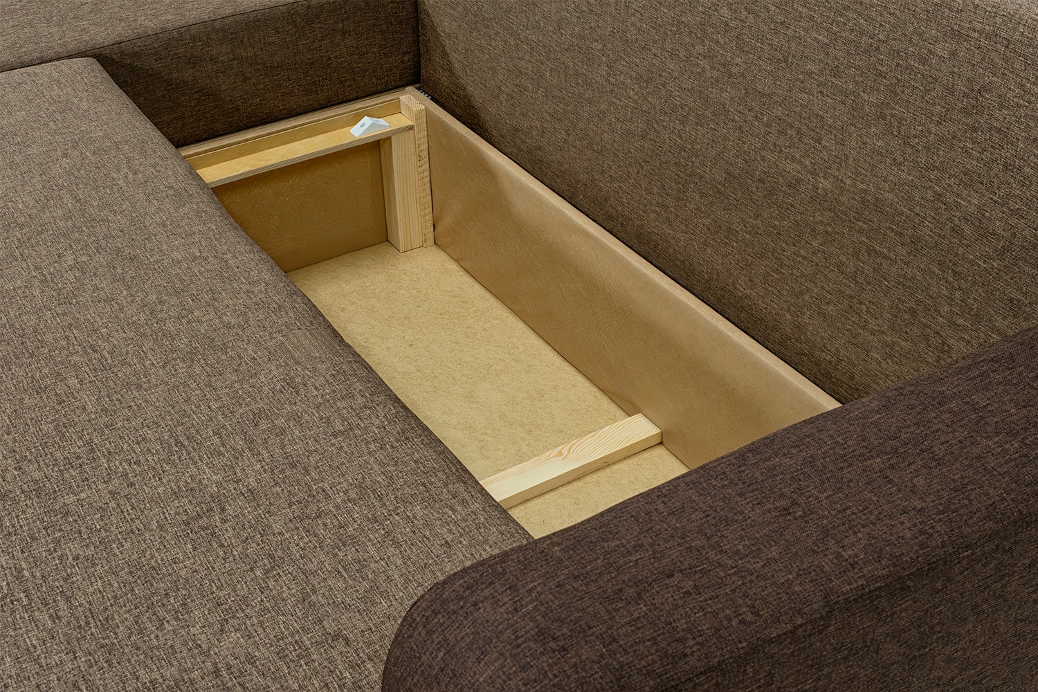 Кутовий диван Арден (бежевий + коричневий, рогожка, 230х150 см) IMI krdn-sn-21-3 фото