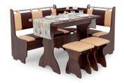 Кухонний куточок EatEasy-1 (шкірзам, коричневий + кава + горіх, 150х110 см) ph-k-shrf-krch-kv-grh фото 2