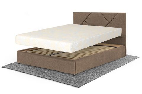 Ліжко з матрацом Цинія (160 &times; 200 см, Pocket Spring, рогожка, без підйомного механізму, кремовий) IMI tsnrg-am160x200krb-mt фото