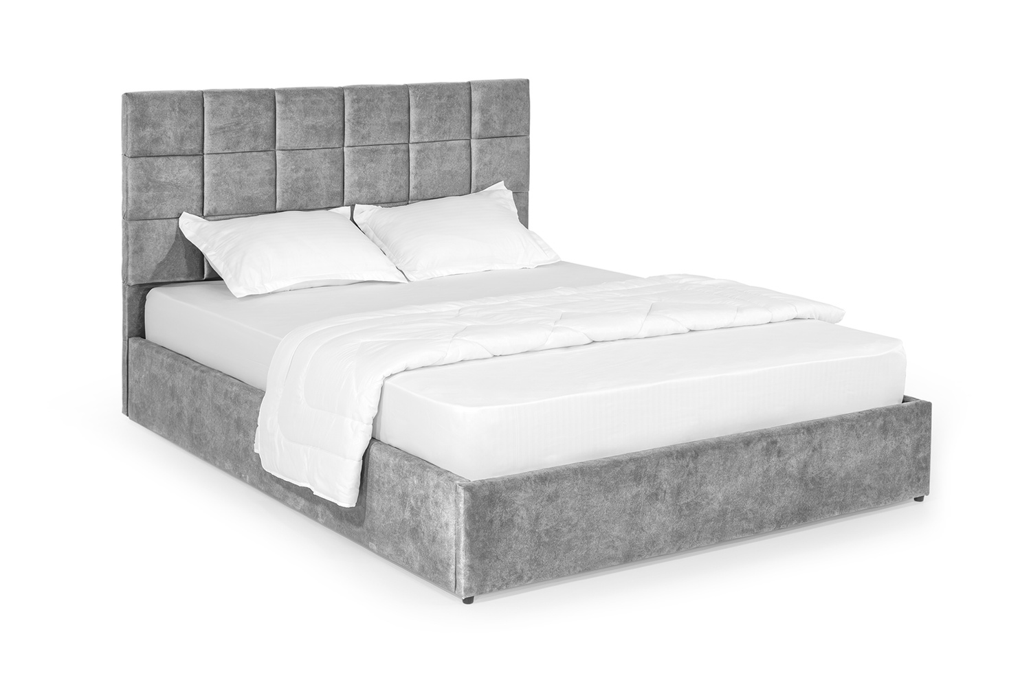 Ліжко з матрацом Айстра 160х200 (Світло-сірий, велюр, без підйомного механізму) IMI str-am160x200ssb фото
