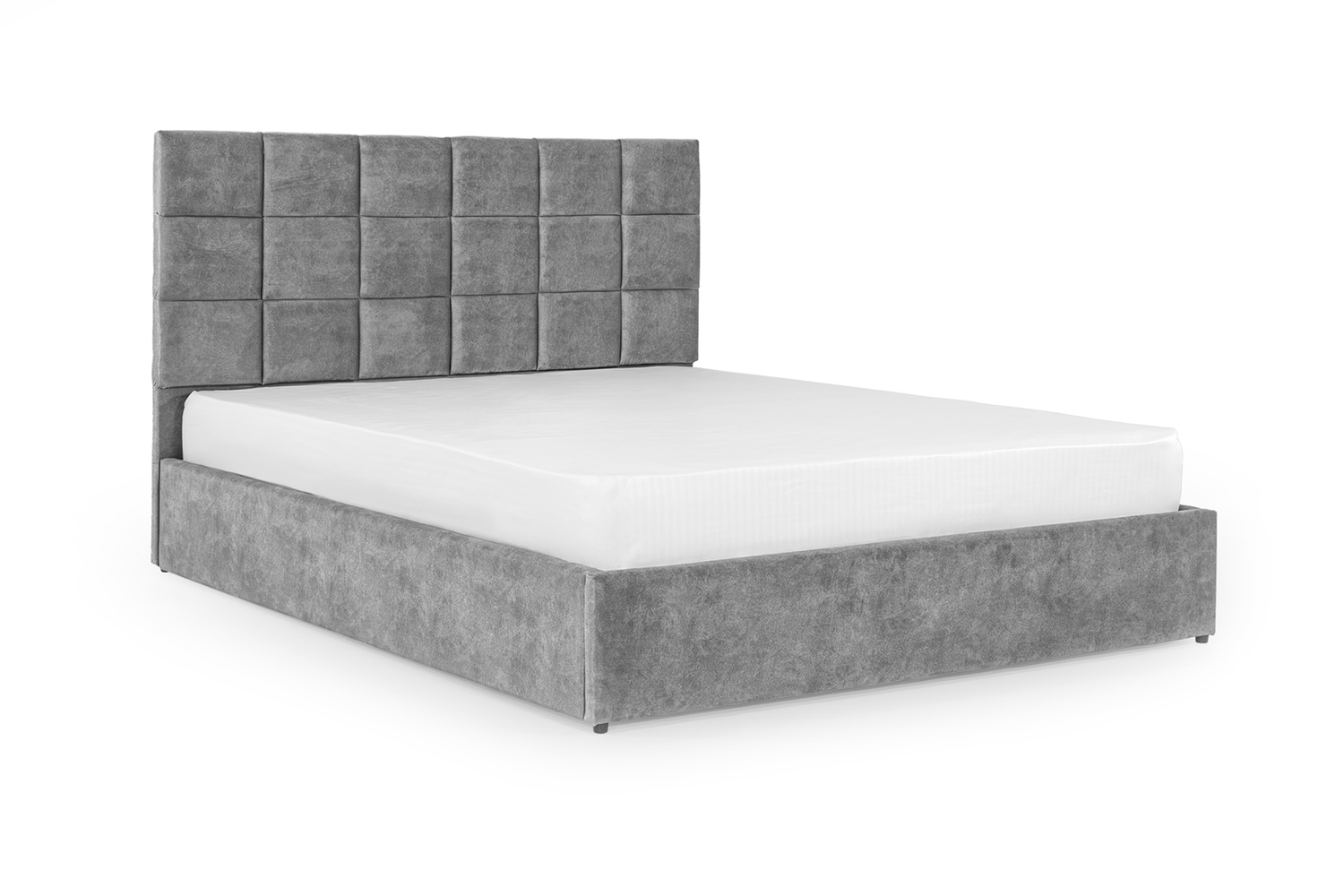 Кровать с матрасом Астра 160х200 (Светло-серый, велюр, без подъемного механизма) IMI str-am160x200ssb фото