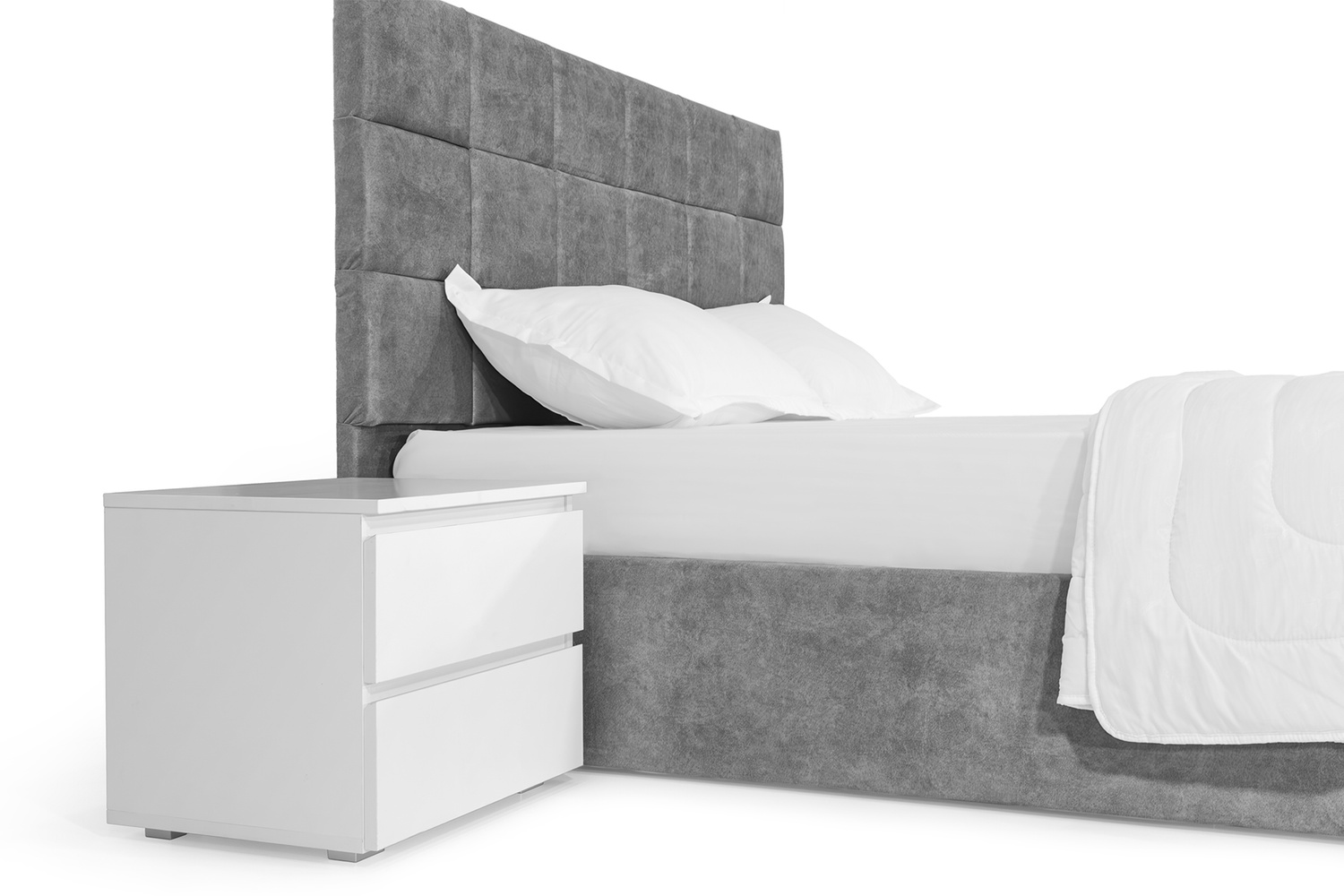 Кровать с матрасом Астра 160х200 (Светло-серый, велюр, без подъемного механизма) IMI str-am160x200ssb фото