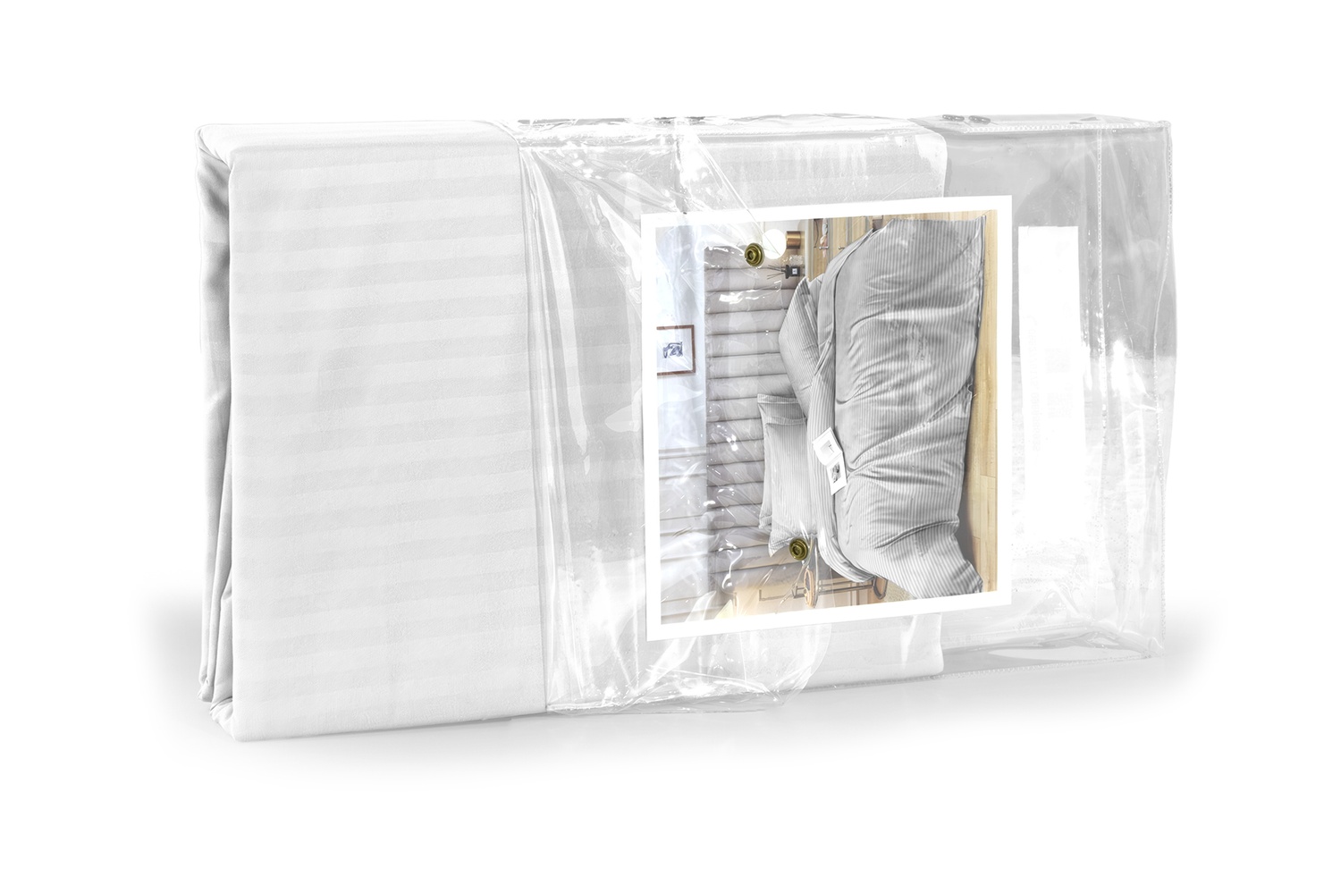Комплект постільної білизни (Страйп-сатин, білий, євро) kpb-ssbi-220x240 фото