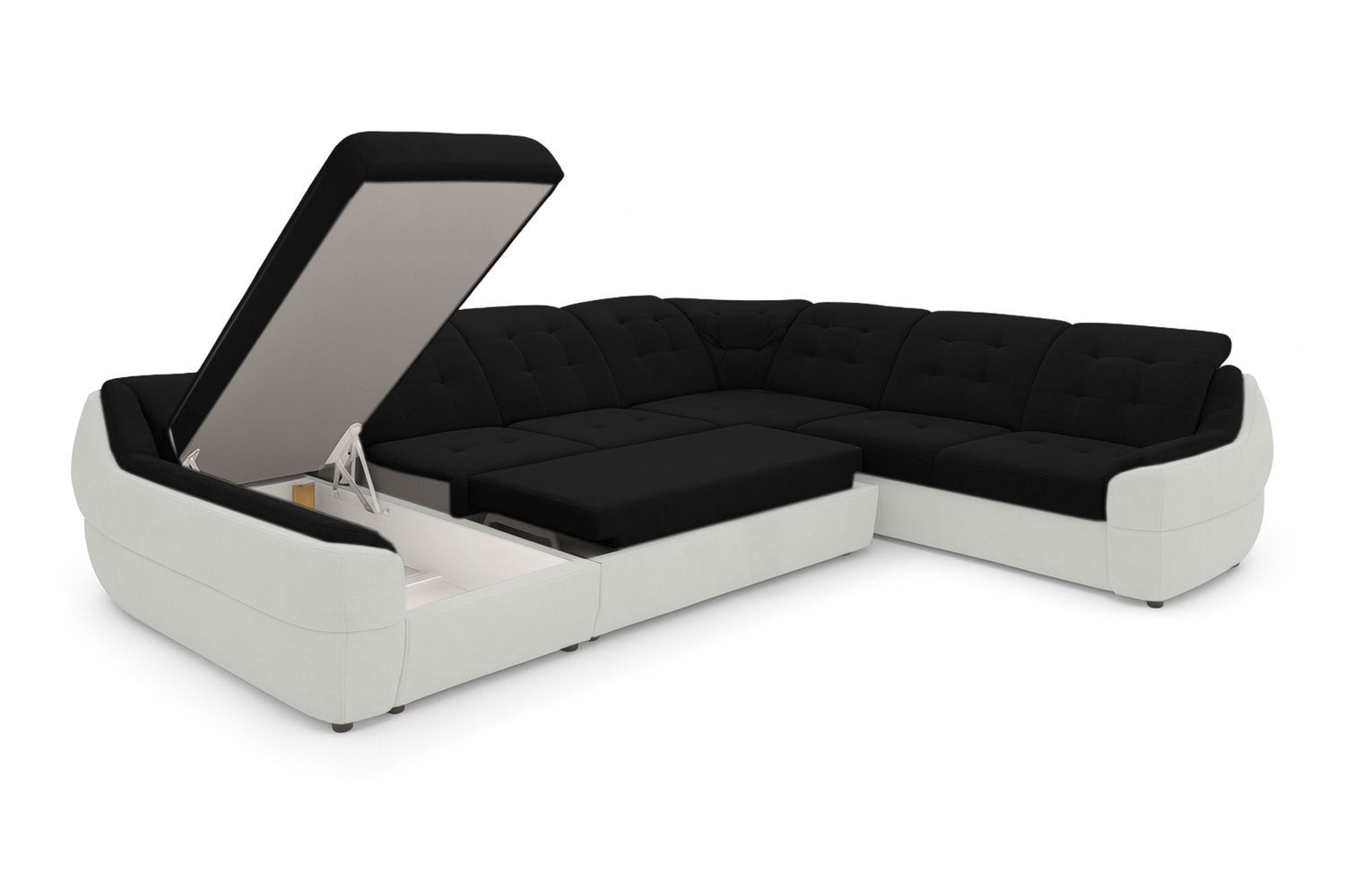 Угловой диван Спейс XXL (375 &times; 310 см, черный с молочным) IMI Premium kspsxxl-ll-99-1 фото