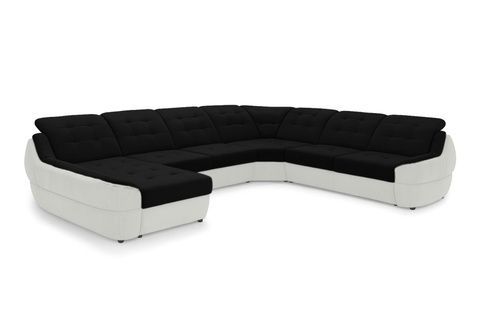 Угловой диван Спейс XXL (375 &times; 310 см, черный с молочным) IMI Premium kspsxxl-ll-99-1 фото
