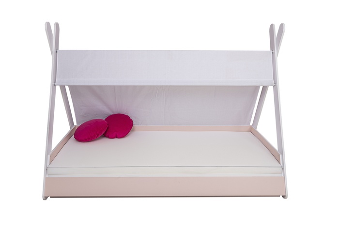 Кровать детская HavenHarbor с балдахином (Нимфея Альба + Розовый, 196х140х112 см) lld-nd-nmf-lb-rjv фото