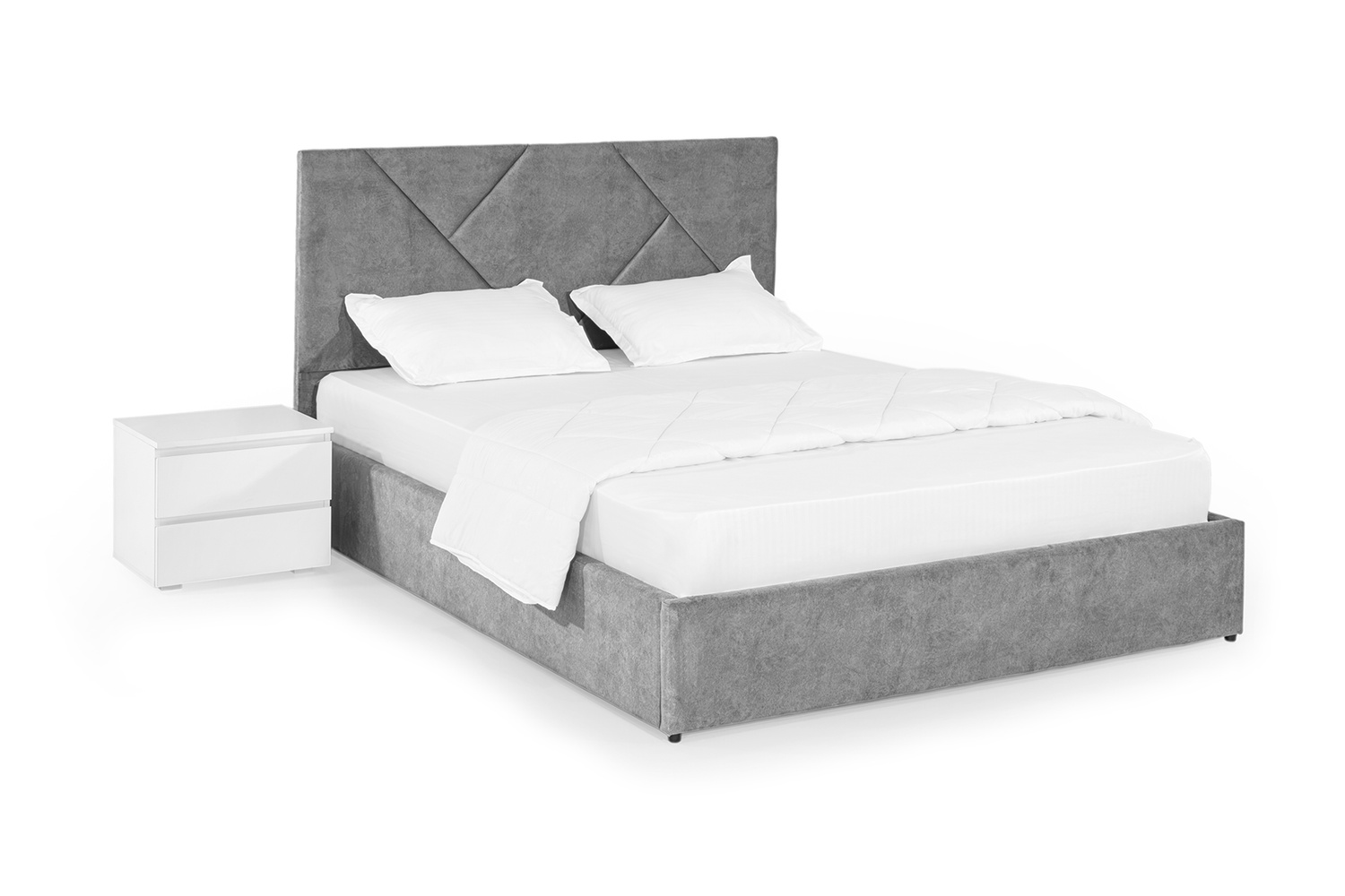 Ліжко Цинія 140х200 (Світло-сірий, велюр, без підйомного механізму) IMI tsn140x200ssb фото