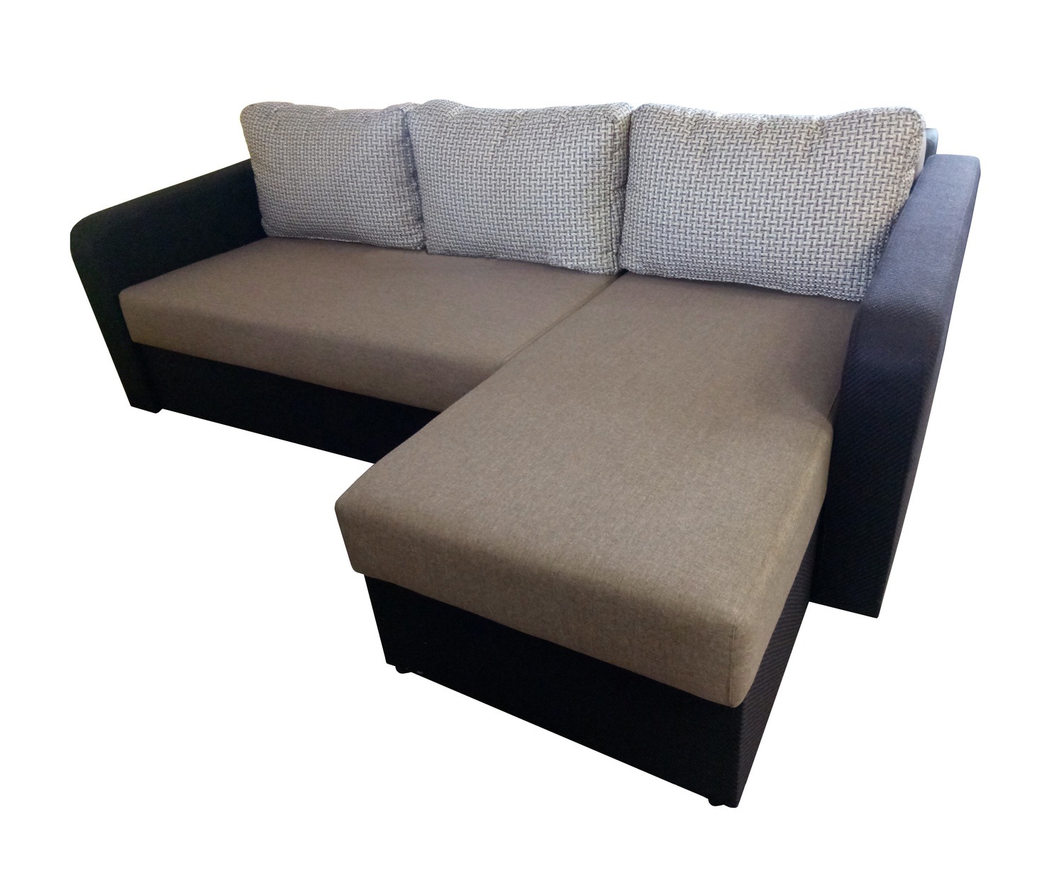 Кутовий диван Париж (бежевий з коричневим, 235х150 см) IMI kprz-sn-21-3 фото