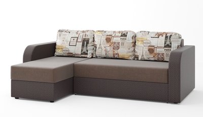 Угловой диван Париж (бежевый с коричневым, 235х150 см) IMI kp12 фото