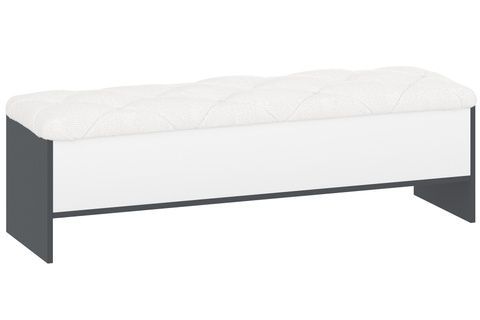Банкетка Nirex (130 &times; 39 &times; 40 см, кожзам, антрацит и белый, белый) ph-bnkt-mnk-ntrc-bl-bl фото