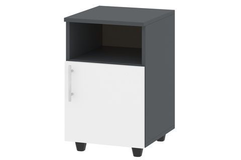 Тумба прикроватная Delrix (35 &times; 38 &times; 57 см, антрацит и белый) ph-prlj-tmb1-mln-ntrc-bl фото