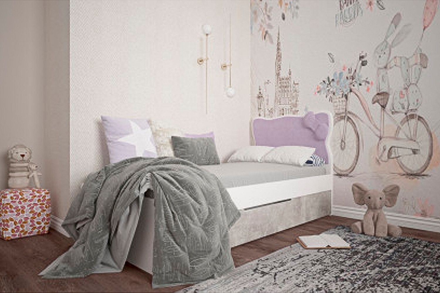Ліжко дитяче PeakPlank (Німфея Альба, 163,2х84х90,5 см) lld-ktk-nmf-lb фото