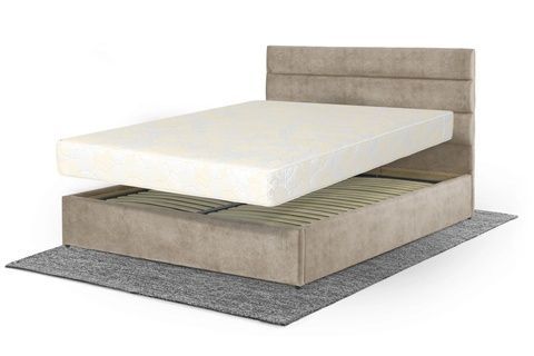 Ліжко з матрацом Лілія (160 &times; 200 см, Pocket Spring, велюр, без підйомного механізму, кремовий) IMI lll-am160x200krb-mt фото