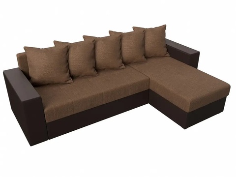 Угловой диван Дубай (бежевый с коричневым, 240х150 см) IMI kdbj-sn-3-21 фото