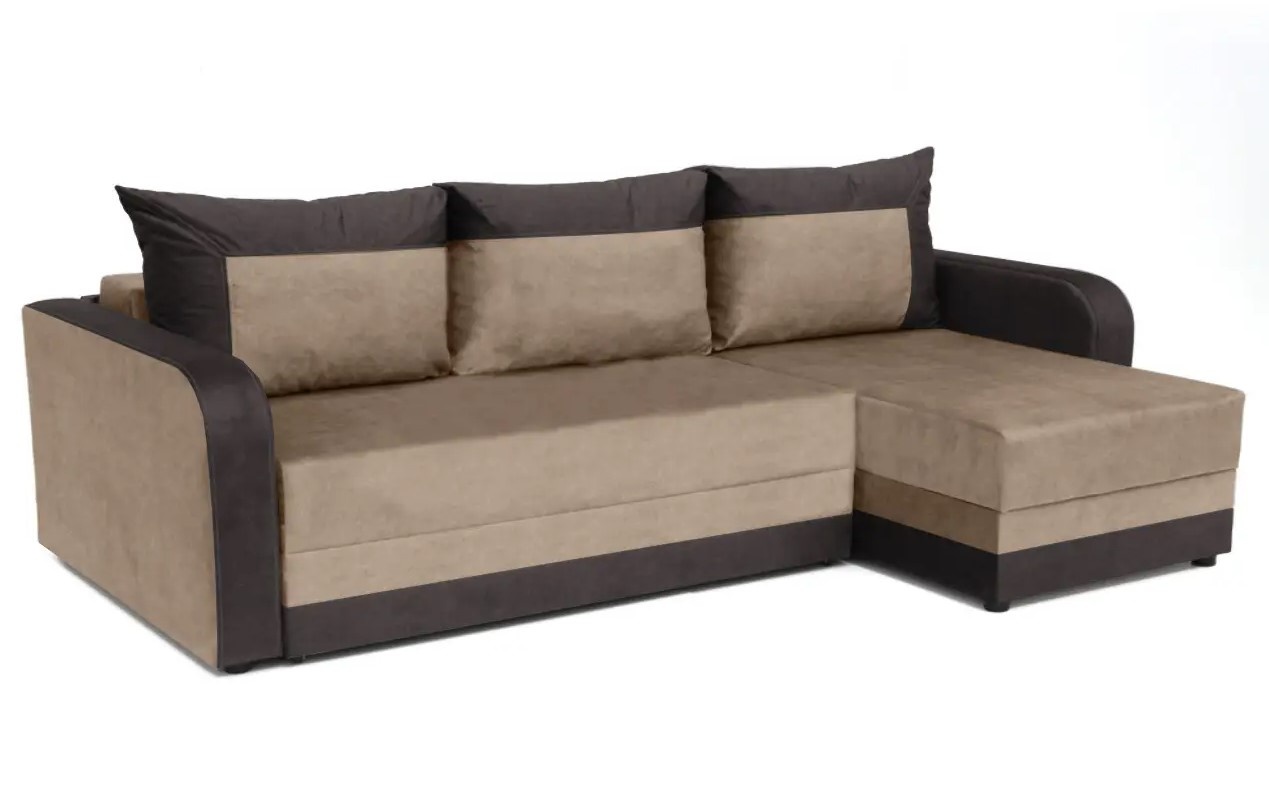 Кутовий диван Арден (бежевий + коричневий, 230х150 см) IMI krdn-am-bej-kor фото