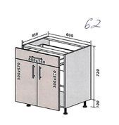 Кухонный модуль нижний №62 Элизабет (60х45х82 см, гранит серый) IMI m-km-lz-n-62-gr-sr фото