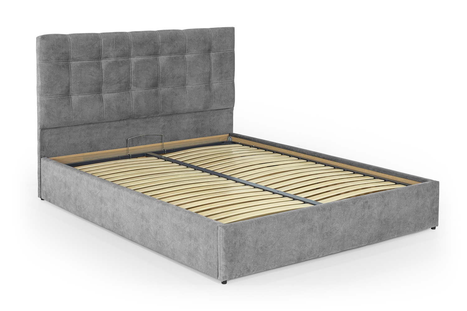 Кровать с матрасом Роза 160х200 (Светло-серый, велюр, без подъемного механизма) IMI trnd-am160x200ssb фото