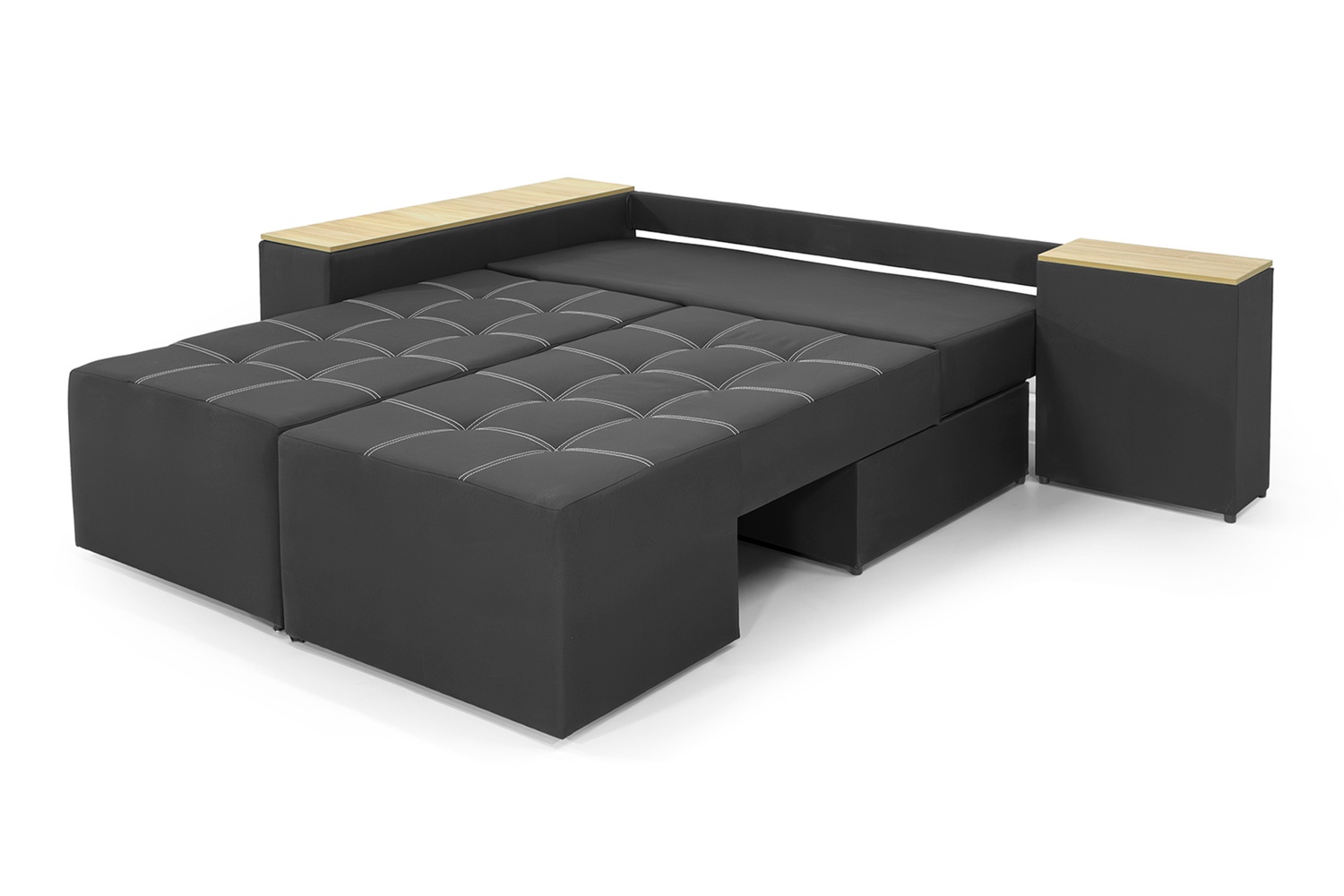 Кутовий диван Доміно (Чорний, 245х160 см) ІМІ kbvr-sn-19 фото