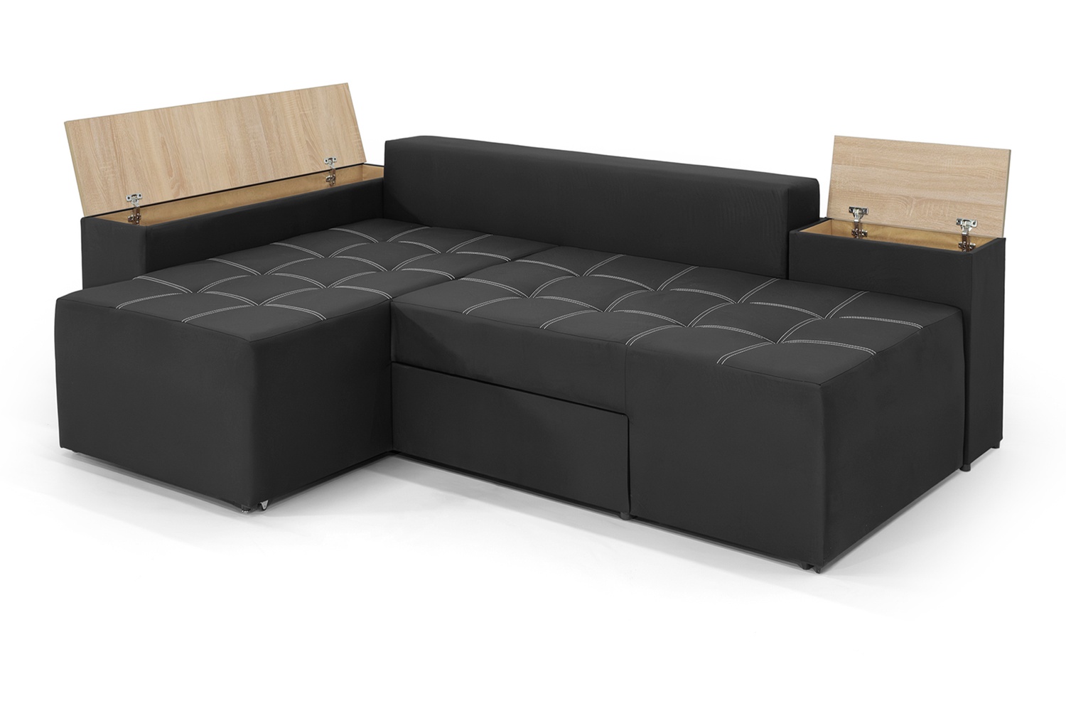 Кутовий диван Доміно (Чорний, 245х160 см) ІМІ kbvr-sn-19 фото