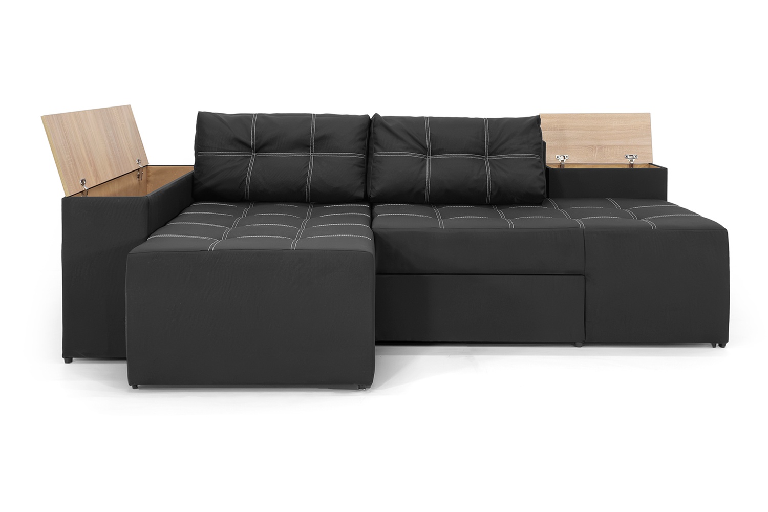Угловой диван Домино (Черный, 245х160 см) IMI kbvr-sn-19 фото