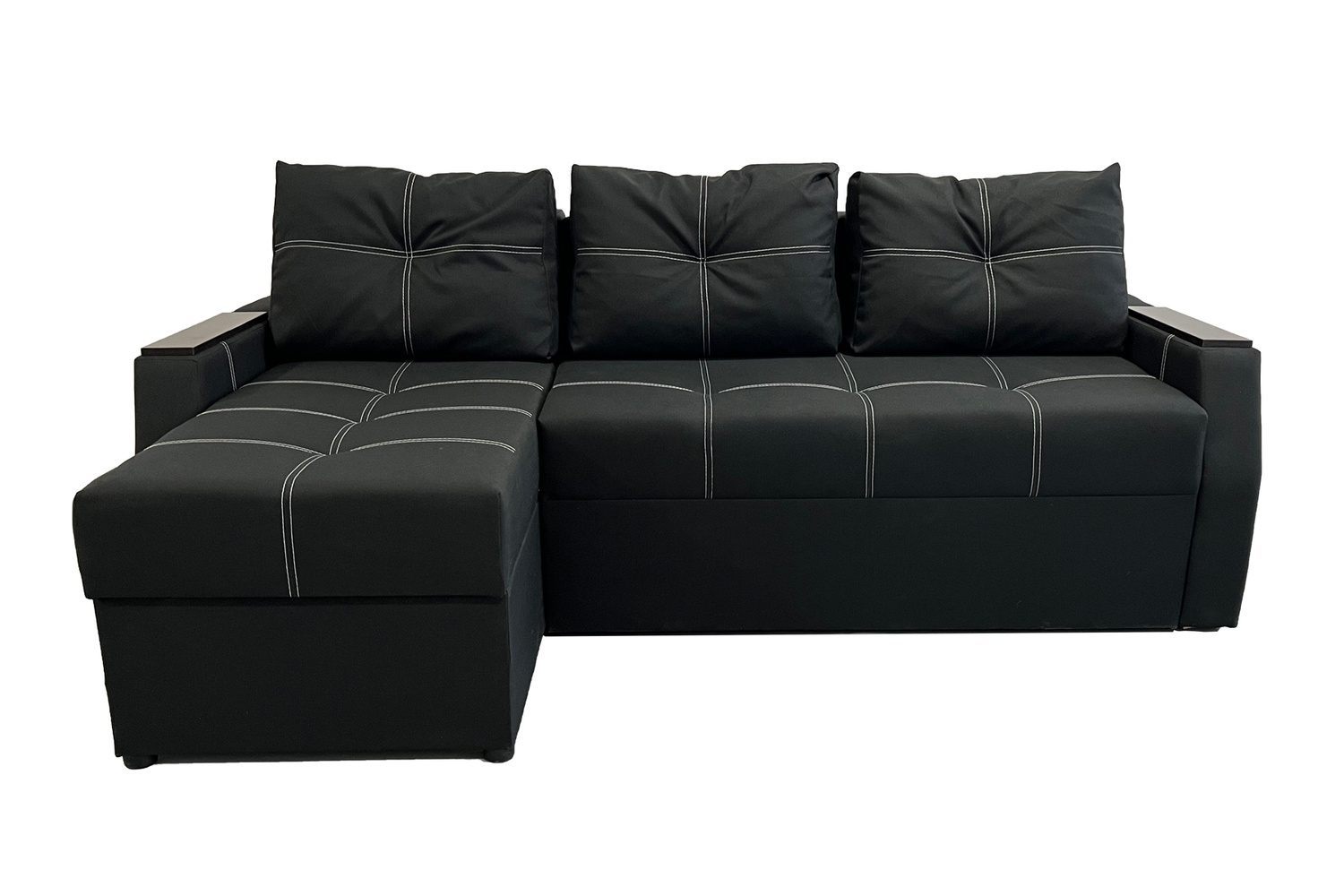 Угловой диван Марк (Черный, 224х150 см) IMI dmrk-sn-19 фото
