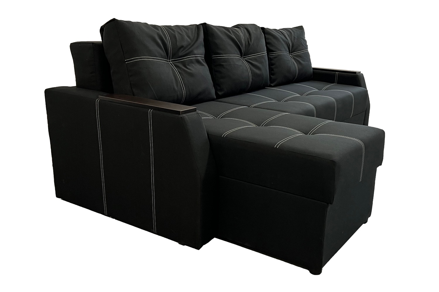 Кутовий диван Марк (Чорний, 224х150 см) ІМІ dmrk-sn-19 фото