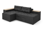 Кутовий диван Доміно (Чорний, 245х160 см) ІМІ kbvr-sn-19 фото 1