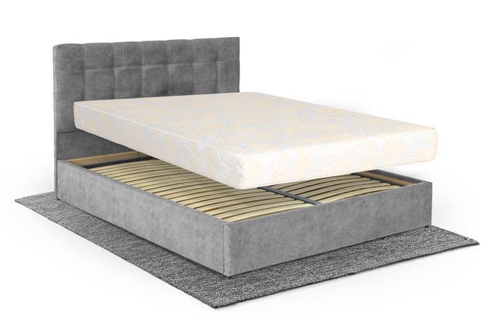 Ліжко з матрацом Троянда 160х200 (Світло-сірий, велюр, без підйомного механізму) IMI trnd-am160x200ssb фото