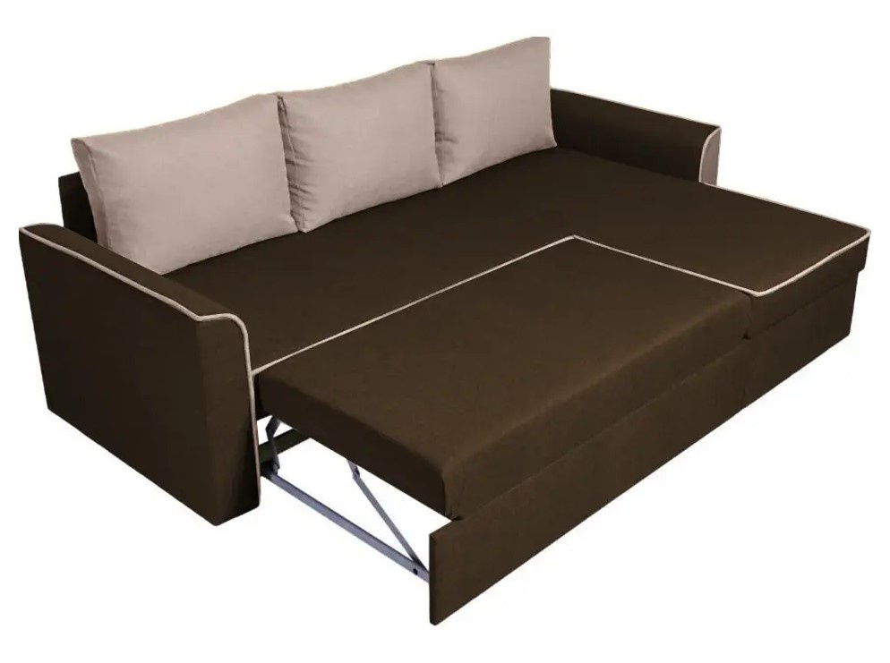 Угловой диван Монако (коричневый с карамелью, 235х150 см) IMI kmnk-sn-3-1 фото
