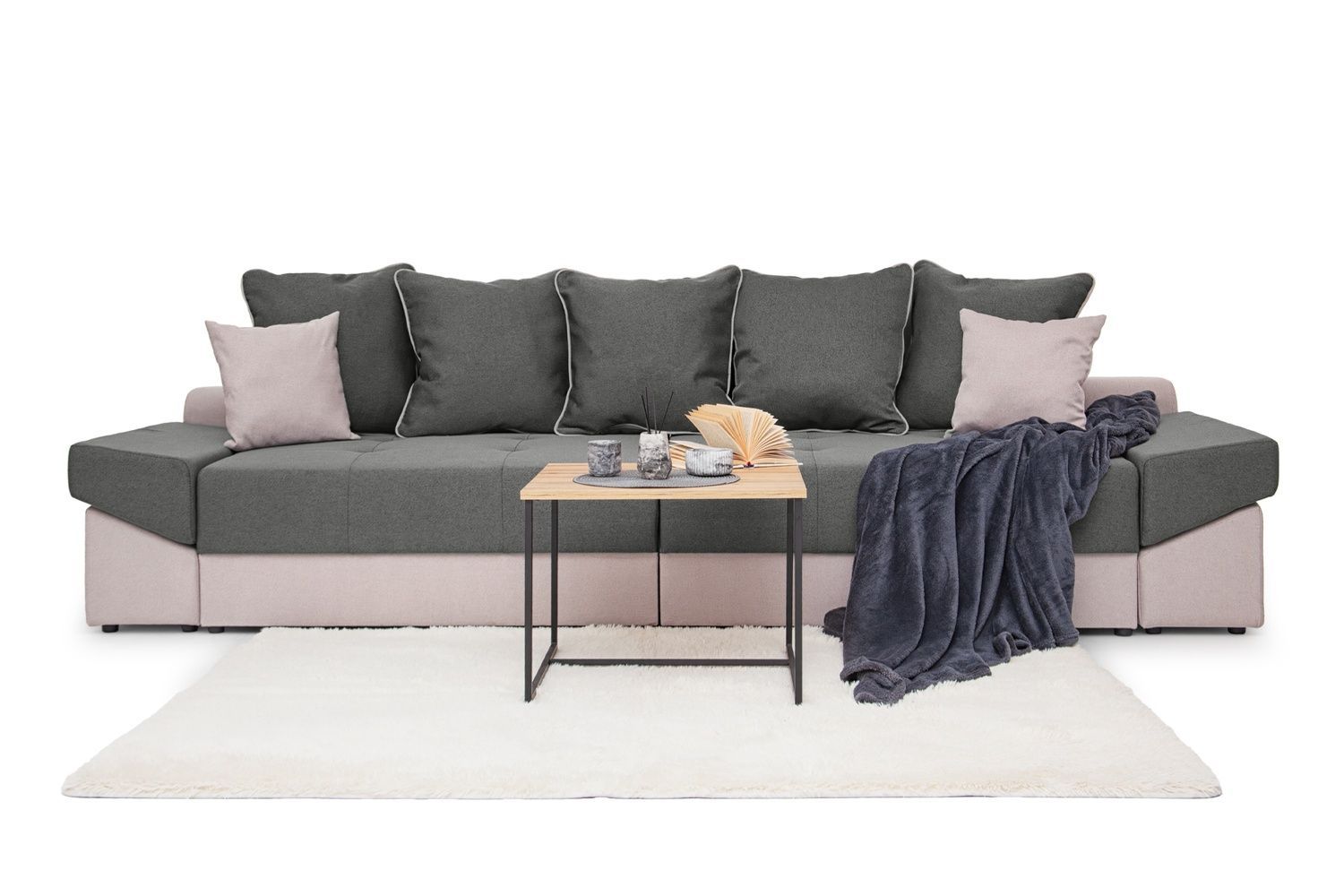 Диван Grande (114 &times; 308 см, серый с бежевым) IMI Premium mpr-d-grnd-bgm-35-33 фото