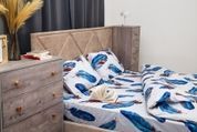 Комплект постельного белья Деметра-28 (двухспальный, бязь gold lux, наволочки: 50х70 см 2 шт, молочный, голубое перо) IMI m-ps-bz-glx-dmtr28-dv-b-p фото 7