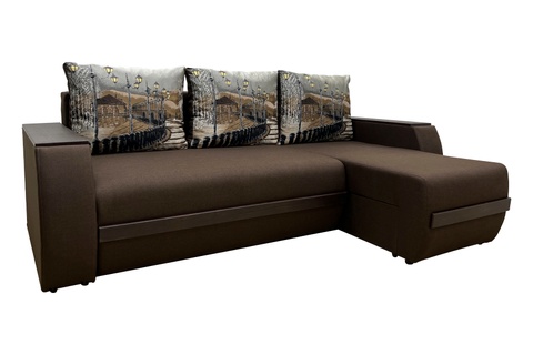 Угловой диван Фуджи 2 (савана браун 03 и ламбе, 242х168 см) IMI kfdj2-snb03-lmb фото