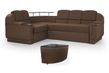 Комплект кутовий диван Меркурій з пуфом (коричневий, 255х185 см) ІМІ kmrc-sn-3-p фото